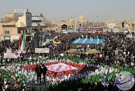 راهپیمایی ۲۲ بهمن و تکریم سردار دلها در یزد برگزار شد