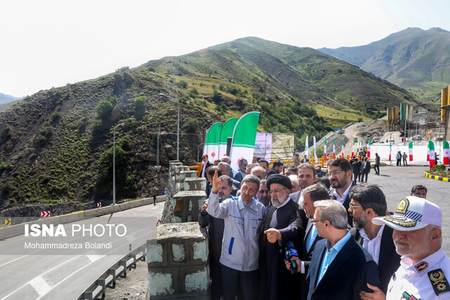 افتتاح مسیر رفت آزادراه تهران – شمال با حضور رئیسی